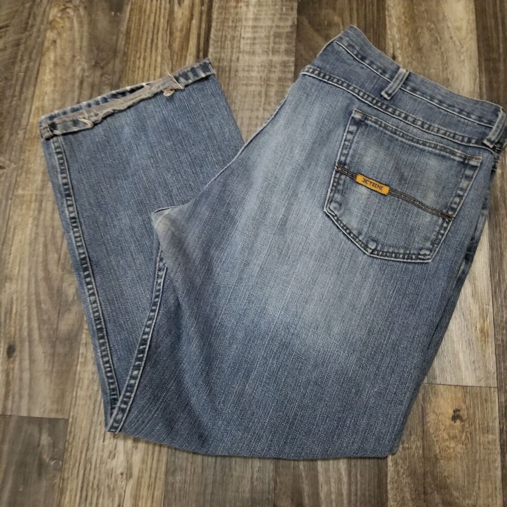 Xtreme Jeans Mens Blue Distressed Faded Y2K‎ 40x30 Wide Leg